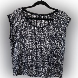 ❤️‍🔥5/20$ FOREVER 21 XXI💫 Women’s Black/White Printed Tank Top Blouse